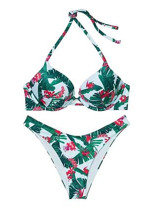 Жіночий роздільний купальник essential bombshell у тропічний принт розмір 34d, m victoria’s secret