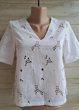 Белая блуза прошва хлопок ришелье primark разм s блуза из прошвы