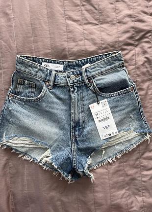 Шорты zara ( голубые) 2