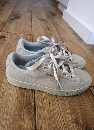 Женские кроссовки кеды puma vikky platform ribbon платформа