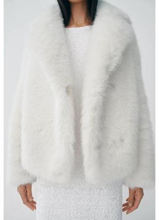 Шубка біла шуба zara