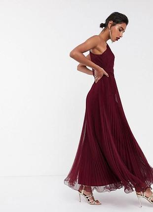 Сукня максі з пишного фатину на одне плече з проволочною обробкою (asos design, uk 16 / uk 12)