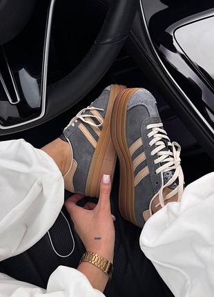 Кросівки adidas gazelle bold grey beige white gum