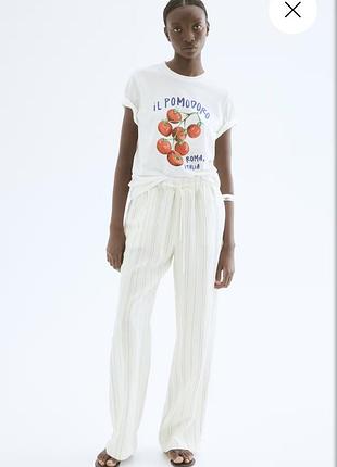 Білі штани h&m лляні розмір s