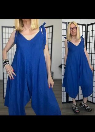 Комбинезон большой размер батал 100% натуральный лён