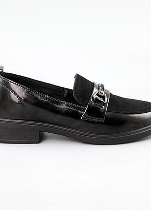 Лоферы женские кожаные 591480 черные