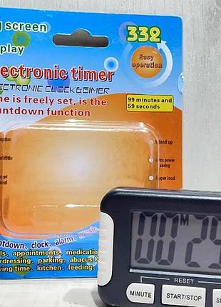 Цифровой кухонный таймер времени со звуковым сигналом тк-332 черный
