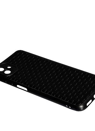 Накладка leather case samsung a04, плетенка, ультратонкая, силикон+экокожа 4
