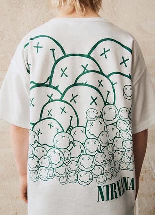 Футболка оверсайз zara принт nirvana ® 6 років, 116 см