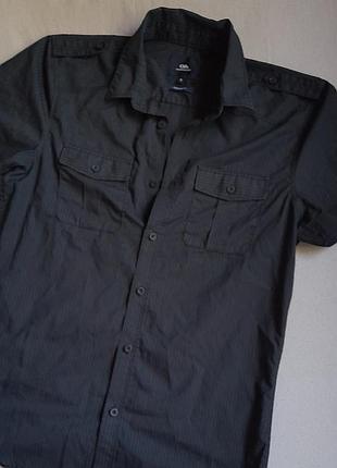 Чорна сорочка з коротким рукавом