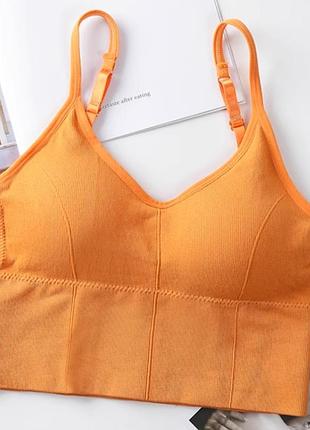 Топ-бюстгальтер с регулируемыми бретелями, оранжевый m