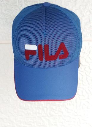 Бейсболка спортивна доросла із сіткою fila світло-синя 58 р