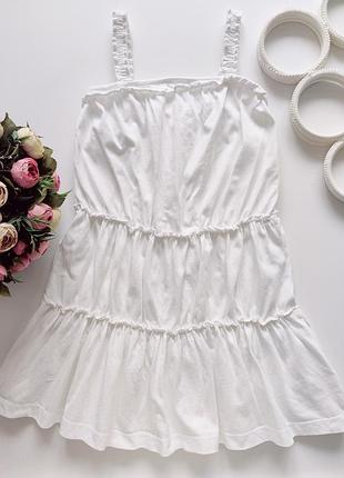 Белый трикотажный сарафан артикул: 23744