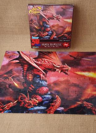 3d голографический пазл 150 елементів 46х31 см prime дракон puzzle