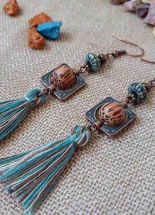 Сережки стилі бохо біжутерія прикрашання сережки пензлика