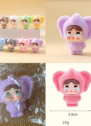 Фігурка crybaby  плакса 3,9 см флокована іграшка слоник слоненя слоненок флок аниме-фигурка crying again