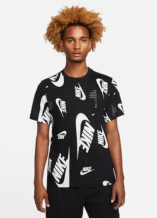 Мужская монограммная футболка nike m nsw tee club ssnl aop