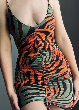 Міні сукня для літа🖤🧡💚