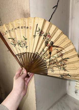 Віяло у японському стилі / бамбук, тканина