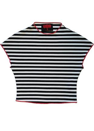 Жіноча футболка primark м у смужку топ трикотажний віскозний чорний білий