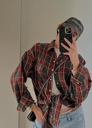 Рубашка в клетку оверсайз