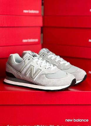 Мужские кроссовки new balance 574 light grey black
