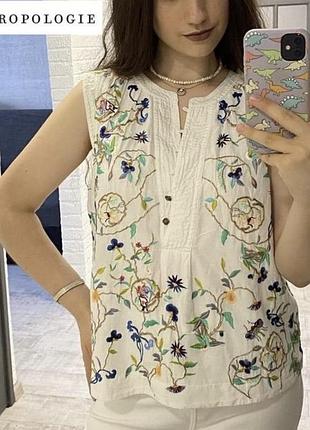Блуза-топ із вишивкою anthropologie
