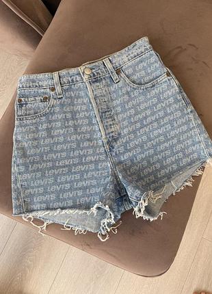 Жіночі шорти з високою талією levi's ribcage монограмм