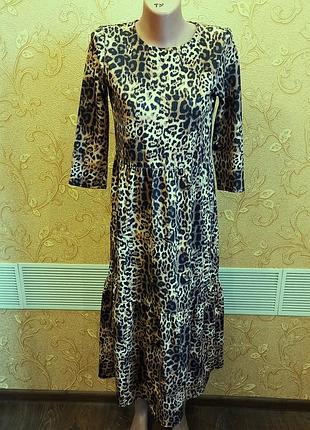 Платье свободного кроя с лепардовым принтом
