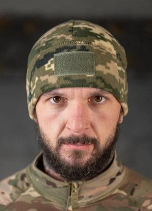 Шапка флісова з липучкою піксель вт4739