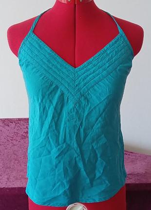 Шелковый топ цвета морской волны