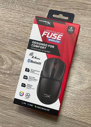 Новая компьютерная мышь hyperx pulsefire fuse wireless/bluetooth black (a1ky6aa)