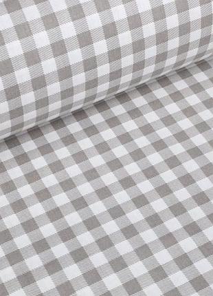 Ранфорс 240 см клітинка 10 мм сіра