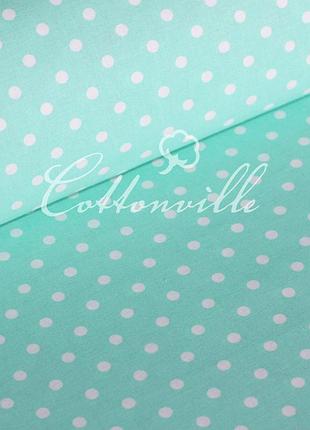 ✁відріз бязі горошки 7 мм м'ята 50х52 см