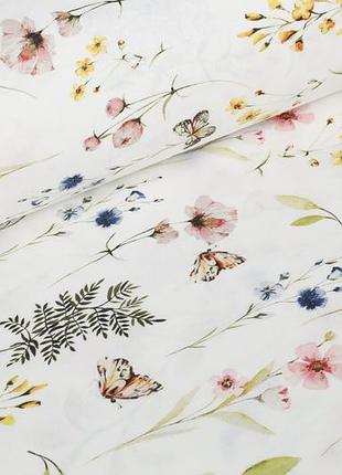 Ранфорс 240 см садові квіти, метелики digital