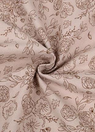 Теплый хлопок цветы на бежевом