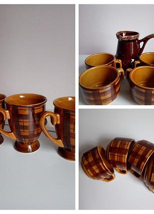 Чашка турка керамика клетка винтаж