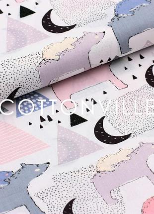 ✁отрез бязи медведица с медвежонком 50х52 см