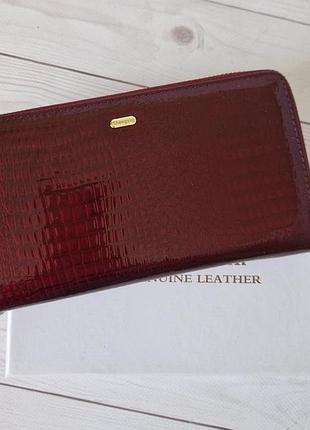 Женский бордовый кошелек на молнии