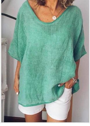 Легка лляна блуза топ 100% льон італія