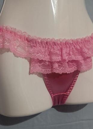 Трусики розовые как с аниме лолита с рюшами с бантиками