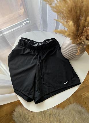 Черные спортивные шорты nike без подкладки