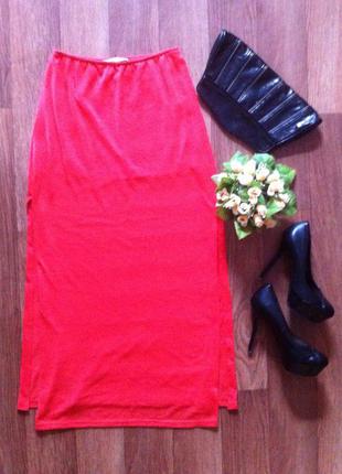 Красная длинная юбка в пол1 фото