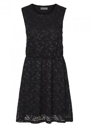 Приголомшливе мереживне ажурне плаття міді з люрексом vero moda нове