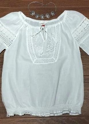 Ажурная блуза falmer heritage в этническом стиле, вышиванка, прошва, этно, бохо, р. l, m