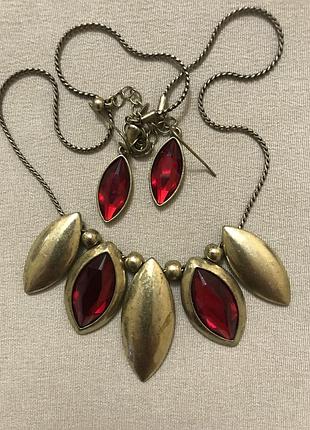 Avon комплект кольє чокер і сережки американський вінтаж