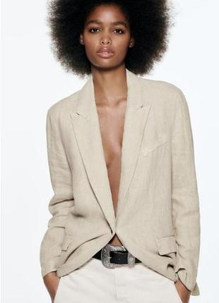 Стильный льняной пиджак жакет zara 🔥🔥🔥