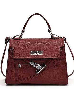 Женская сумка 8590 кросс-боди на ремешке красная