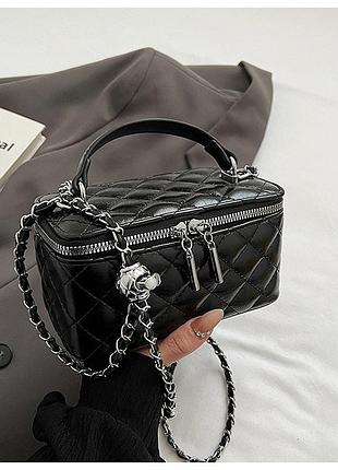 Женская сумка-косметичка 85053 vanity bag кросс-боди черная