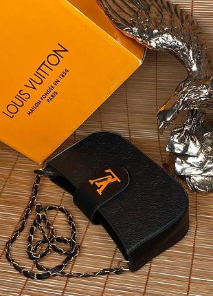 Сумка чорный женская louis vuitton клатч на цепочке сумка луи витон кросс-боди люкс качество